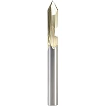 Amana Tool 45615 Zero-Point Solid Carbide V Groove 60 Deg x 1/4 D x 3/4 CH x 1/4 Inch SHK ZrN Coated Router Bit