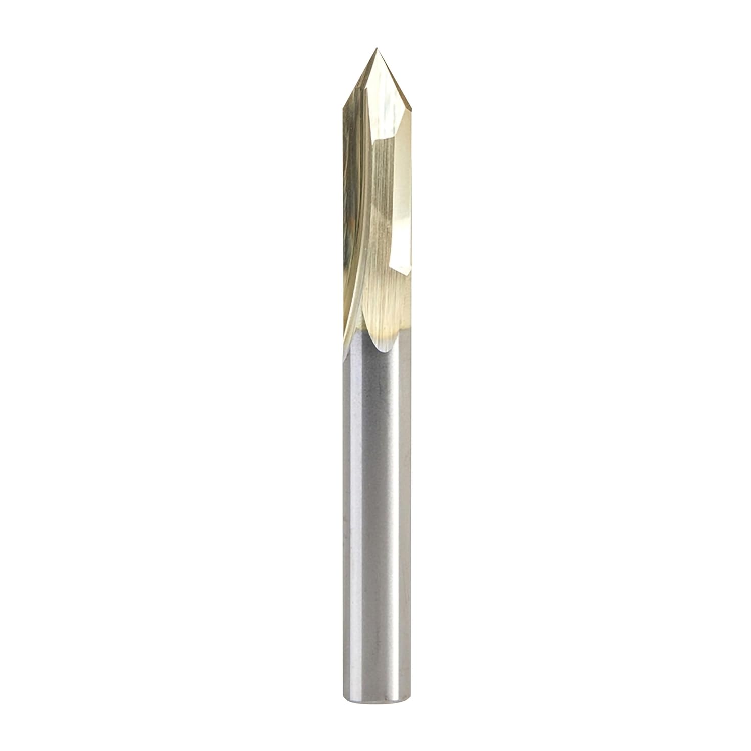 Amana Tool 45615 Zero-Point Solid Carbide V Groove 60 Deg x 1/4 D x 3/4 CH x 1/4 Inch SHK ZrN Coated Router Bit