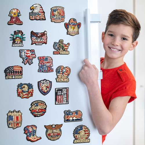 20 imanes decorativos patrióticos para arte diamante miniatura 4