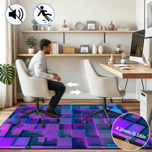 Tapis de chaise gaming antidérapant pour protéger le parquet du salon - 4