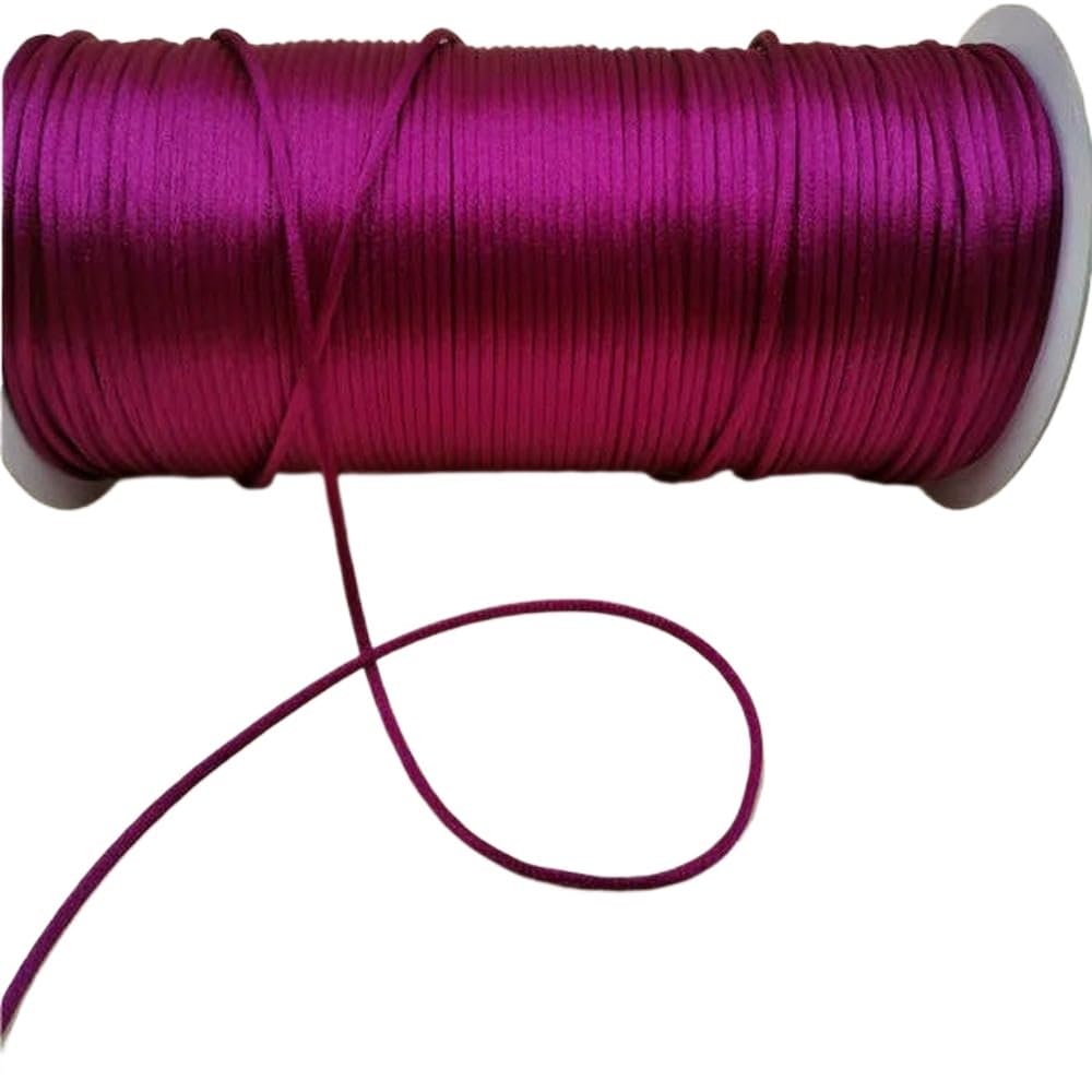 Sznurki do koralików, Pleciony sznurek do makramy 2mm wielokolorowy 10-225m(Purpel 138,225meters whole roll)