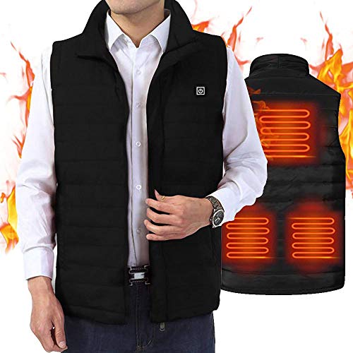 MOGOI Gilet Chauffant électrique pour Hommes Femmes,Lavable Léger Vêtements chauffés Gilet Chauffant Rechargeable avec 3 températures pour Le Camping en Plein air, Le Ski, la randonnée, la Chasse,M