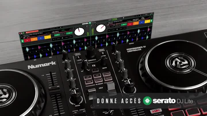 Contrôleur DJ Numark Party Mix II + Casque HF 125 - Pour Débutants Avec Lumières LED