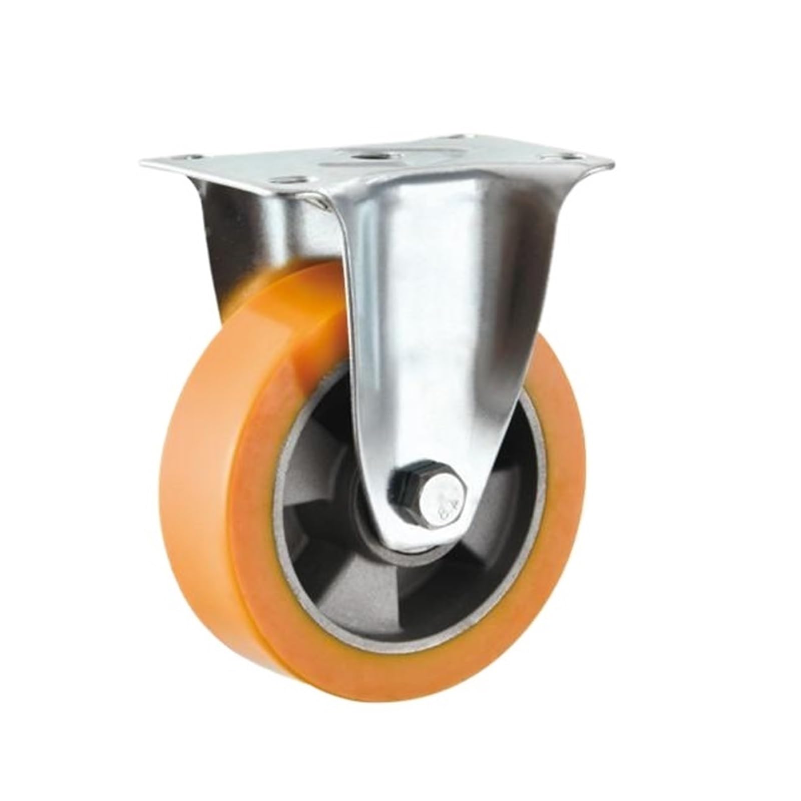1 szt. 3-calowe, średnio wytrzymałe, pogrubione aluminiowe kółko PU z rdzeniem - uniwersalne/hamulcowe do przemysłowych wózków ręcznych, rolka cicha(Flat-Direction)