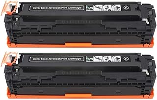 Office Ink Toner CB540A 125A Toner Cartridge Compatible for HP CP1210 CP1215 CP1215N CP1217 CP1510 CP1514 CP1514N CP1515N CP1518 CP1518NI CM1312 CM1312NF CM1312N （2 Black）