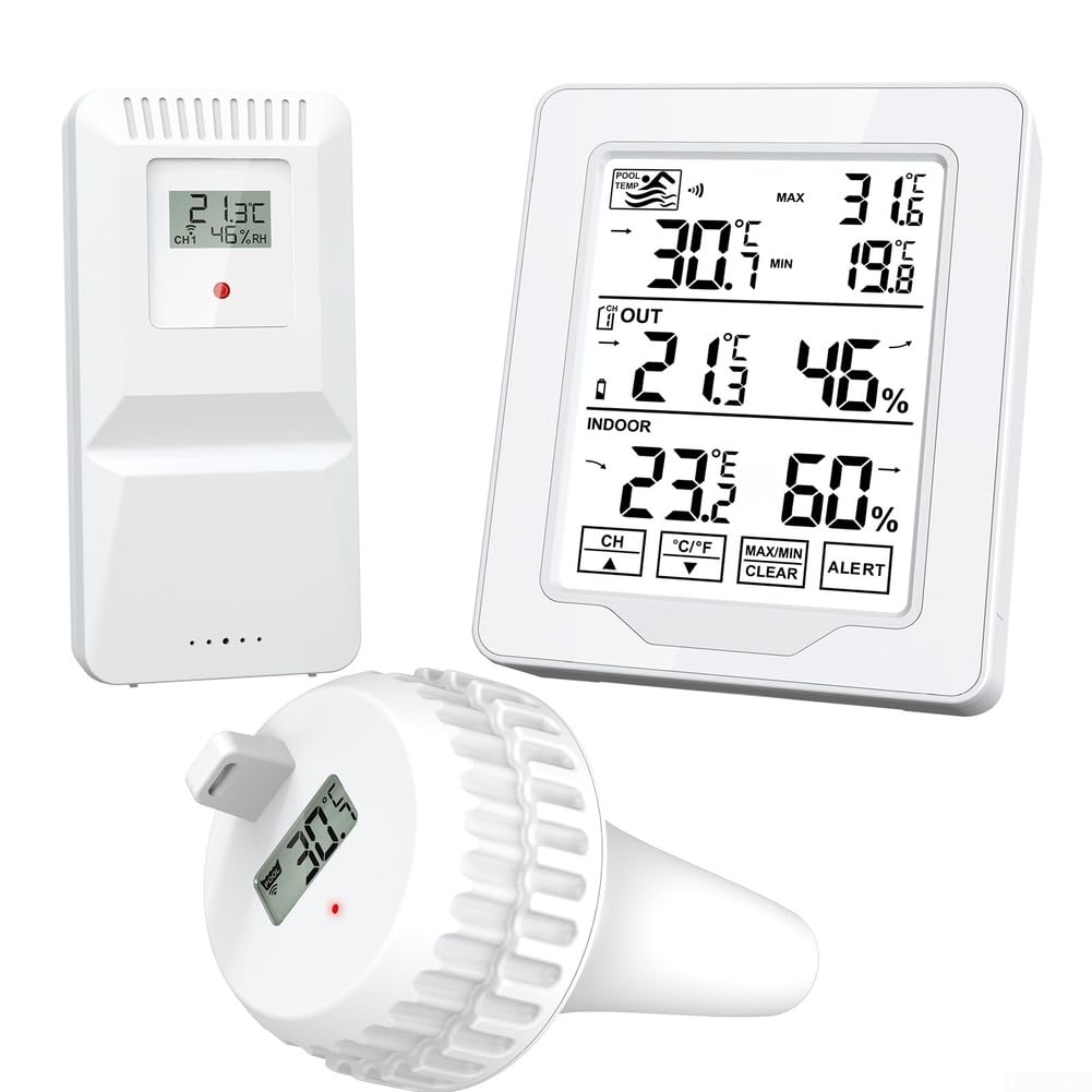 Termometro digitale IP68 sensore da -40 a 60 gradi | IP68 impermeabile, doppia unità C/F, schermo LCD chiaro, facile lettura, robusto materiale ABS