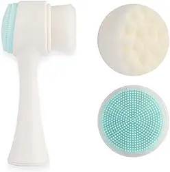 Escova de limpeza facial 2 em 1, escova de limpeza facial de silicone dupla face, escova de massagem