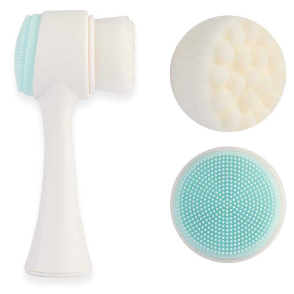 Escova de limpeza facial 2 em 1, escova de limpeza facial de silicone dupla face, escova