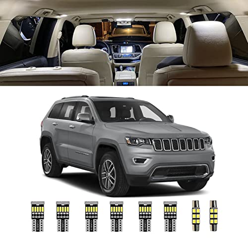 Gy-Adc 19pcs Grand Cherokee Interior LED Lights Kit Package Super Bright LED Map Dome Replacement Light Bulbs + Install Tool for Jeep Grand Cherokee 2011-2020