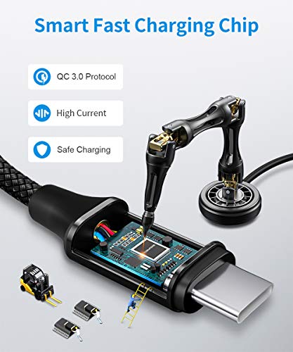 [10Ft, 3-Pack] Usb C Cable Fast Charging Usb A To C Type Charger Cord Nylon Braided Compatible With Samsung Galaxy S21 S20 A10E A21 A20 A50 A51 S10E S10 Note 20 10 Ultra Plus 5G, Lg Stylo 6 5 4 K51 #TOP1