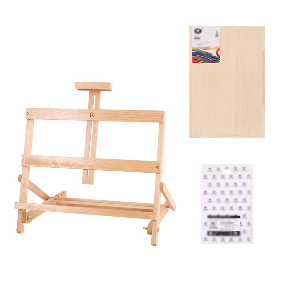 Artystyczne drewniane sztalugi na biurko, materiały artystyczne, regulowany stojak na sztalugę stołową do profesjonalnego wystawienia (sztaluga + papier do szkicowania 8K)