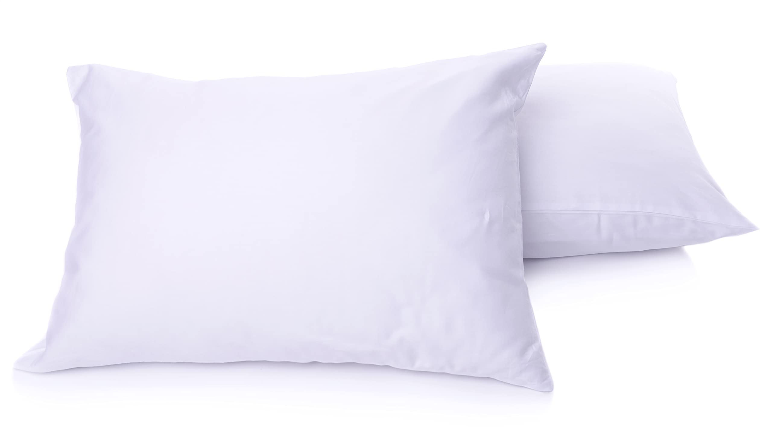 180 Thread Count 100% Pure Cotton Percale Pillowcase Pair (Cream)
