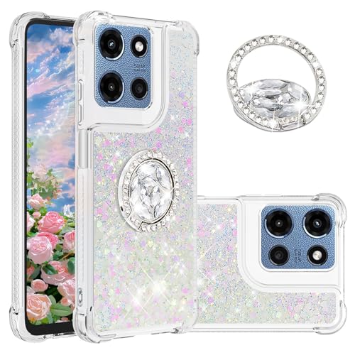 Coque Motorola Moto G Stylus 5G 2025 design liquide paillettes avec béquille diamant chic