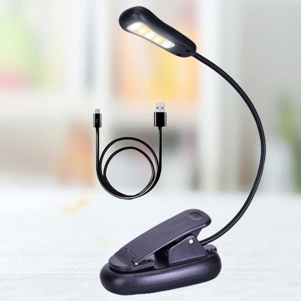KKXXYQFC Lampada 1pc 3 9 Lampada da Tavolo da scrivania Lampada da Tavolo Ricaricabile Lampada da Tavolo Lampade da scrivania a LED Luce da Lettura con Clip Luce Notturna da Comodino Morsetto sulle