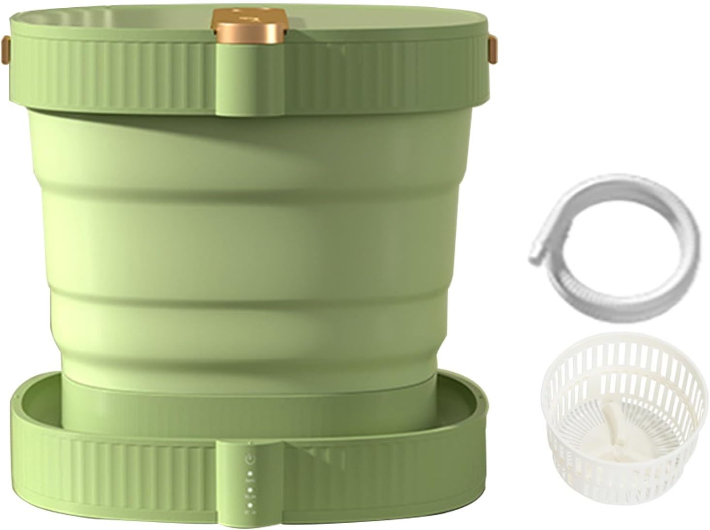 Compact 5L Portable Mini Washing Machine - Ideal for Small Clothes, Underwear & Panties - Perfect for Travel & Camping (Color: Green with Ultrasound)