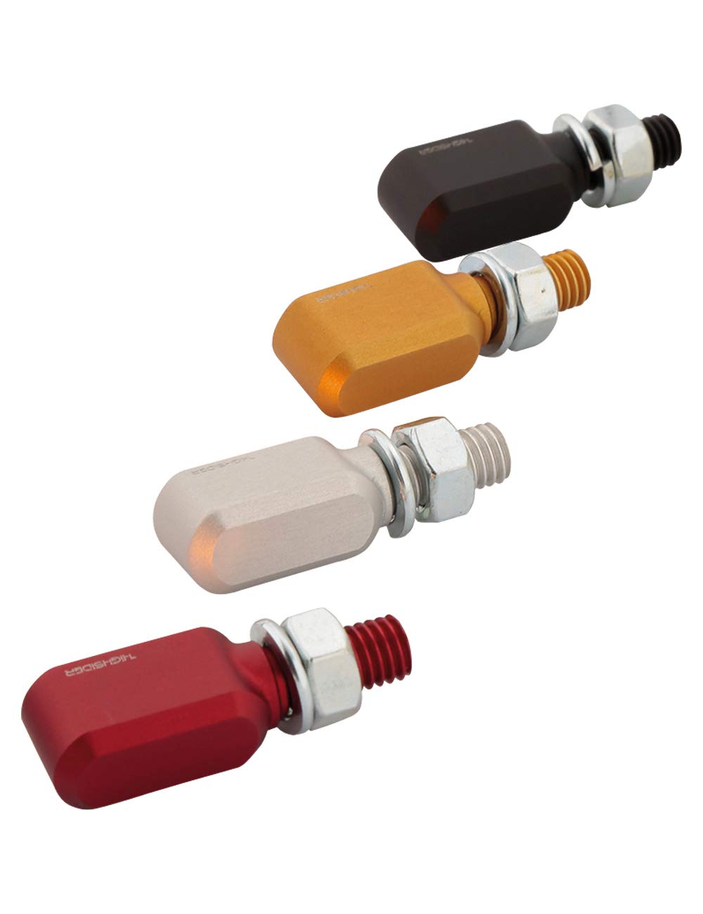 HIGHSIDER Intermitentes LED de freno y luz trasera para motocicleta, 3 en 1 Little Bronx, certificado E (2 unidades) (negro)