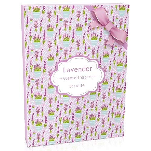 SCENTORINI Sachets Parfumés Lavande pour Tiroirs et Placards, 10g x 14 sachets