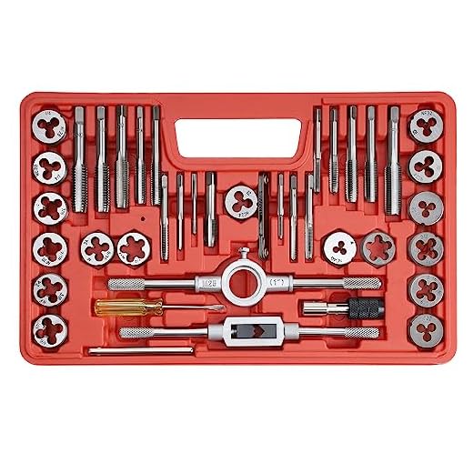 Anfrere 40pcs Metric Tap and Die Set, Metric Standard Rethreading Tool Kit, Coarse and Fine Threads for Cutting External and Internal Threads, Essential Repair Tool Kit with Thread Wrench