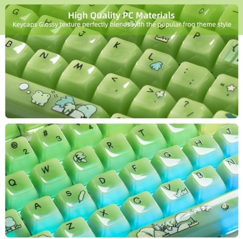 Womier Jelly Green Frog Cute Keycaps, Matcha Shine Through Keycaps Set - 2