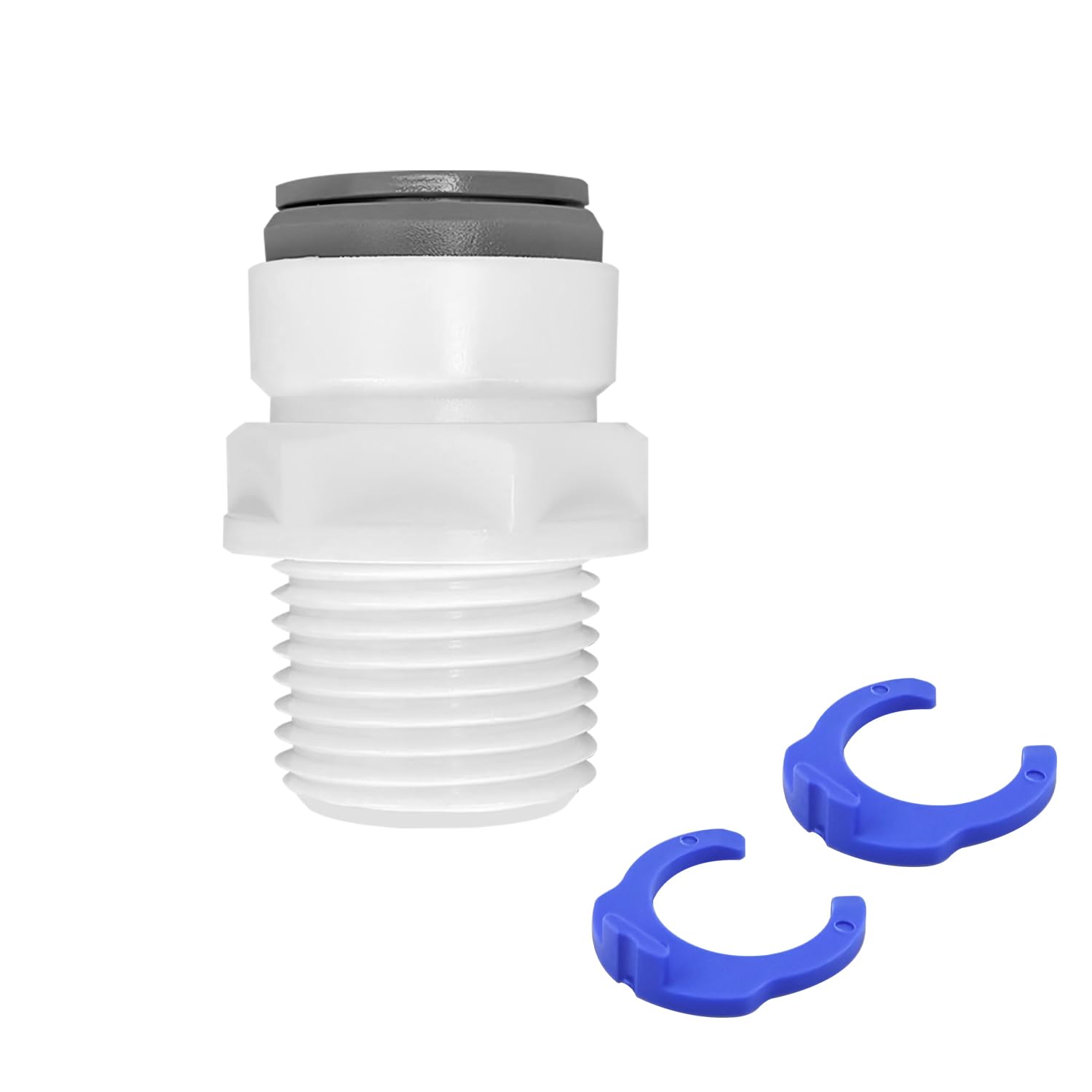 Qrity Conectores de Manguera Rectos de Agua RO, Conector Rápido Filtro Agua Adaptador, 1/2" Rosca Macho/Hembra Conector-1/4" Acoplamientos rápidos para filtros, para RO Inverso Ósmosis Sistema — view 12