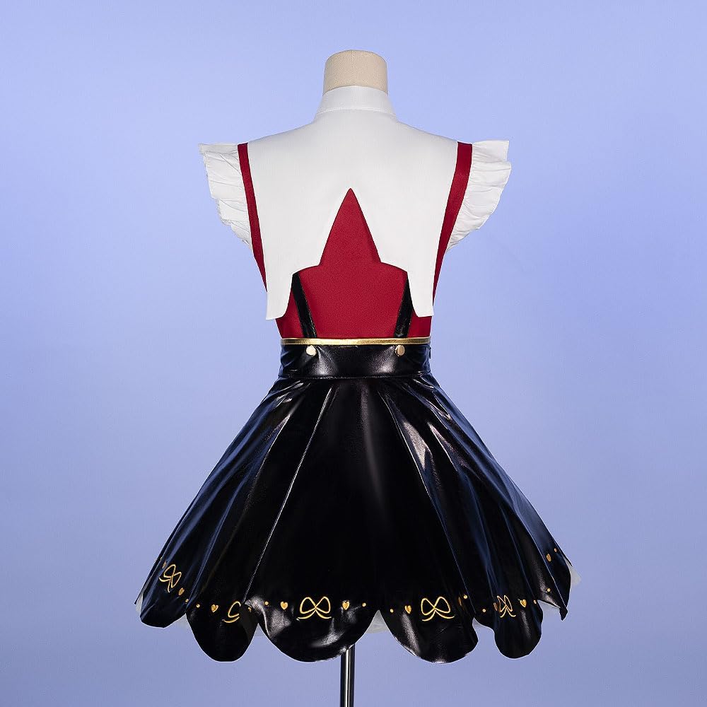 Women Cosplay Game Streamer Costumes Full Set Kawaii Suspender Black Skirt with Socks for Halloween Party