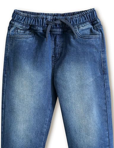 Image of Amazon Brand - Symbol Boys Cotton Rich Stretchable Slim Fit Jogger Jeans | Elasticated Waistband and Cuff | Casual Denim | Age 2-14 Years