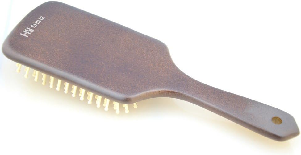 HySHINE Deluxe Wooden Brush - Massager for Horses & Ponies - Dark Brown