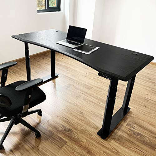 Vwindesk Vj401 Four Legs(Columns) Electric Height Adjustable Standing Corner Desk Frame Only W/ Four Motors, Ergonomic Sit Stand Up Height Adjustable Steel Base With Digital Memory Keypad (Black) #TOP5