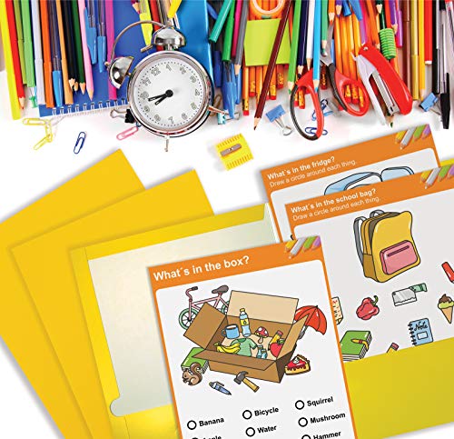 Image of Better Office Products 2 Pocket Glossy Laminated Yellow Paper Folders, Letter Size, 25-Pack, Yellow Paper Portfolios, Box of 25