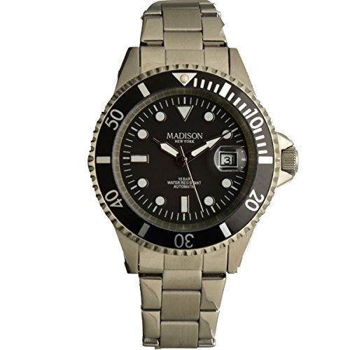 Madison Automatik Herrenuhr Stahlband G2954A12 drehbare Lünette 