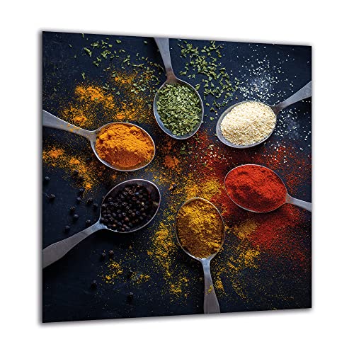 Plaque murale de cuisine en verre trempé résistant à la chaleur 60 x 65 cm (F-6065116)