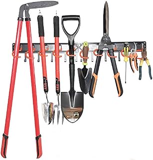 Garden Tool Organizer,All metal Garage Organizer,Adjustable Storage System,Garage Wall Organizer for Rake,Broom