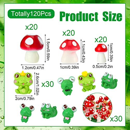 Fairysandy 120 Pcs Mini Mushrooms Figurine Mini Frogs Fairy Garden Resin Miniature Colorful Mushroom Cake Decorations Cute Tiny Mushrooms For Indoor Landscape Diy Craft Garden Home Bonsai (Stylish) #TOP1