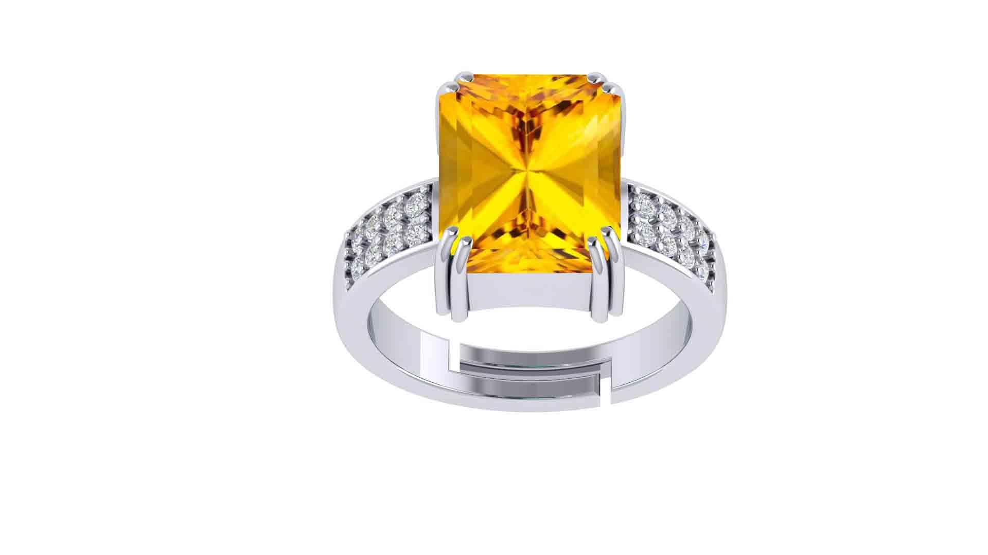 kushmiwal gems 11.25 Ratti 10.25 Crt Natural Citrine Ring Sunela Certified Original Oval Cut Precious Silver Plated Adjustable Ring-picture-22