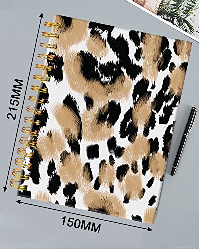 Iampanda Spiral Journal Notebook,Strong Twin-Wire Binding With Premium Paper For Girl Women,Cute Animals Skin 60 Sheets A5 College Ruled Notebook/Journal,Perfect For School Office Home Gifts,Leopard Print #TOP1