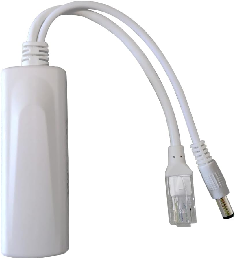 4-Pack Gigabit PoE Splitter Converter, 12V DC Output, IEEE 802.3 af/at Compliant, 10/100/1000Mbps, Plug 5.5mm x 2.1mm, for IP Camera, AP, WiFi Node, IP Phone and More, White