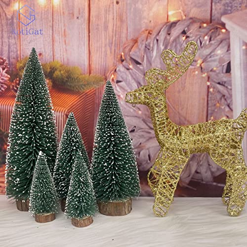 Notigat Mini Christmas Tree Bottle Brush Christmas Trees With Wooden Bases Christmas Decorations For Party Table Top Decer Christmas Tree （5Pcs） #TOP1