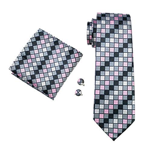Cravate 100% soie avec pochette et boutons de manchette coffret cadeau idéal pour homme