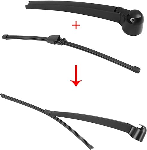 Miniatura 3 de TOP-VIGOR Juego de brazo de limpiaparabrisas trasero de automóvil de 13 pulgadas para Volkswagen Tiguan 2007-2017, limpiaparabrisas automático de