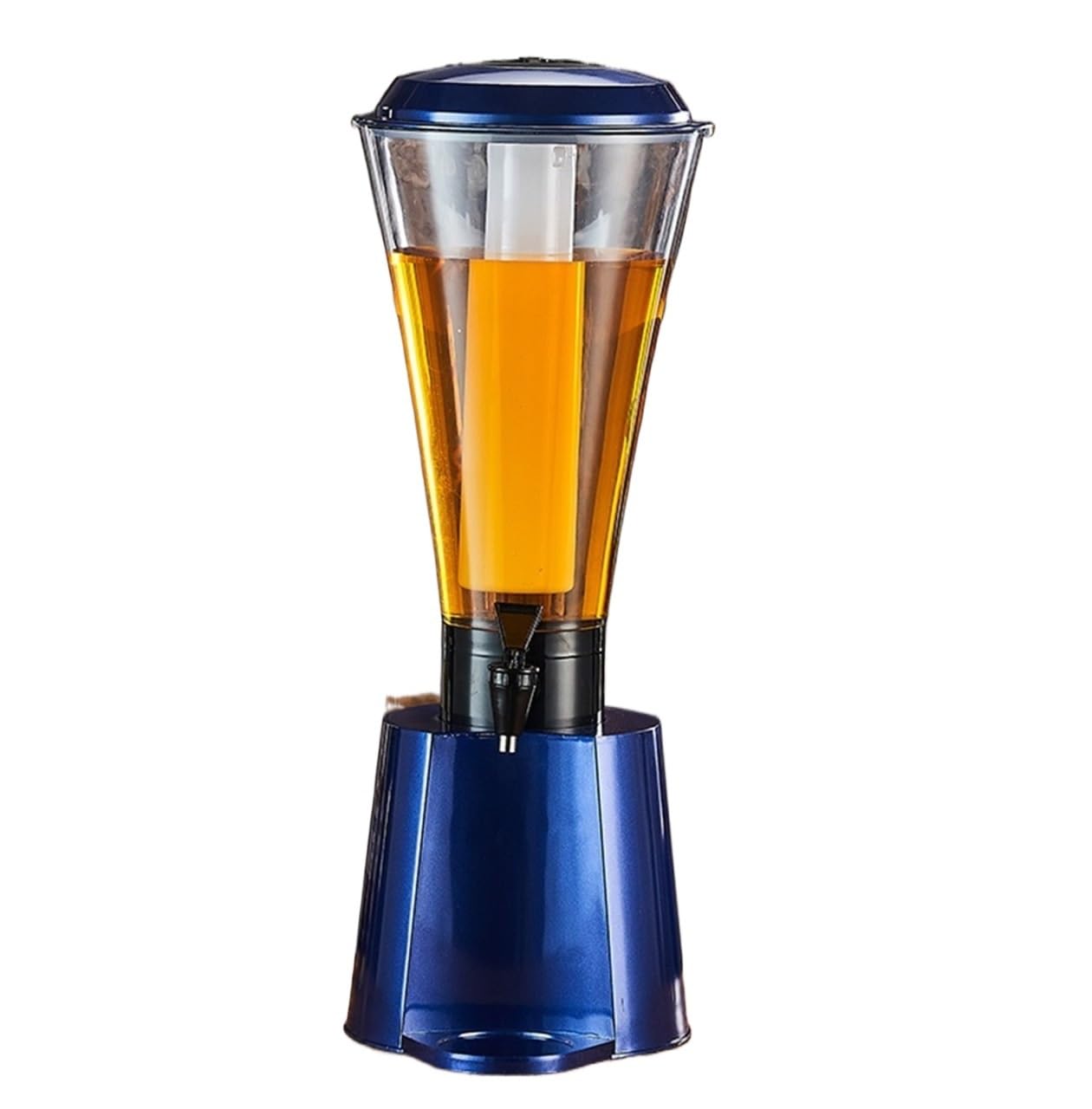 Distributeur de boissons en verre 3 L Ice Core avec tube à glace bleu 24,4 x 56 cm