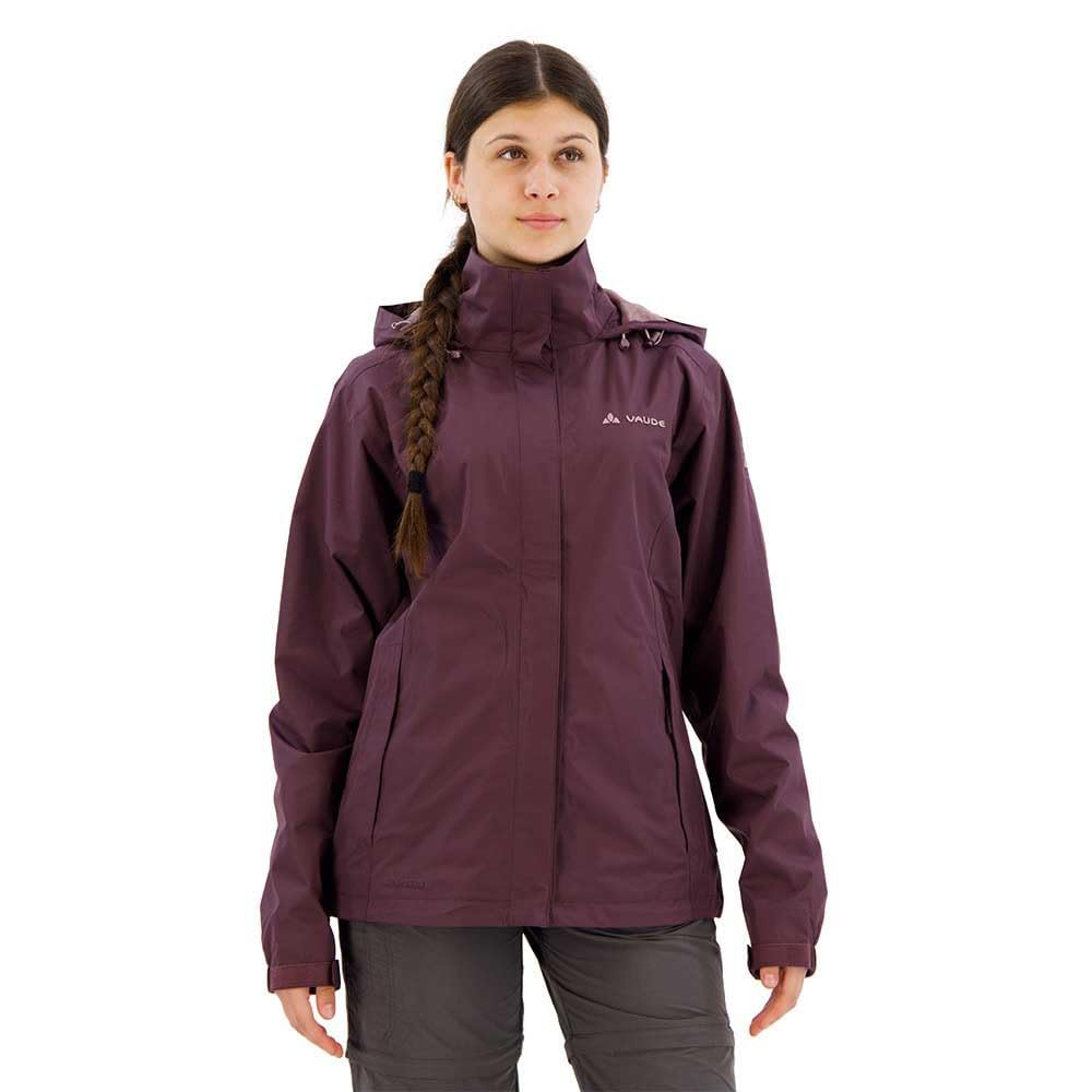 VAUDE Escape Light Regenjacke Damen – wasserdicht, atmungsaktiv und winddicht mit 2-Lagen-Membran, verstaubare Kapuze, 420g leicht