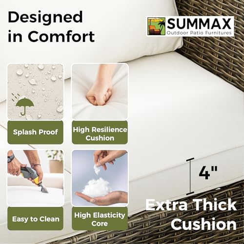 Summax Outdoor Pe Wicker Loveseat Sofa thumb #4
