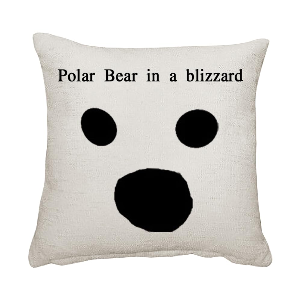 Giftme Polar Bear In A Blizzard,Sofa decor, Home Décor, Linen Throw Pillow/Cushion. (Linen Cushion Cover With Insert)