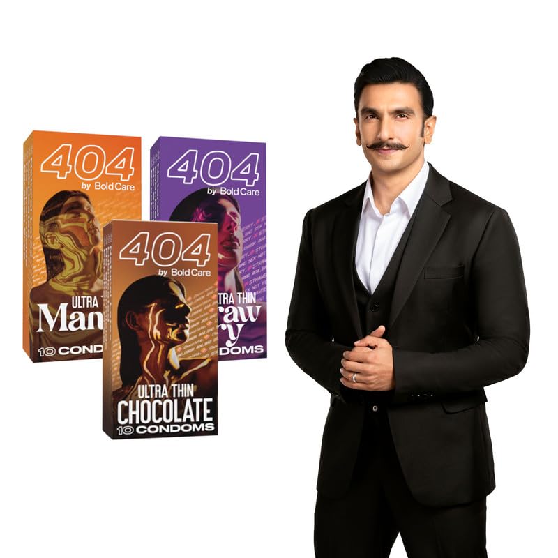 Image of Bold Care 404 Super Ultra Thin Chocolate Flavored Condoms + Bold Care 404 Super Ultra Thin Mango Flavored Condoms + Bold Care 404 Super Ultra Thin Strawberry Flavored Condoms - Combo pack - 30 Pcs