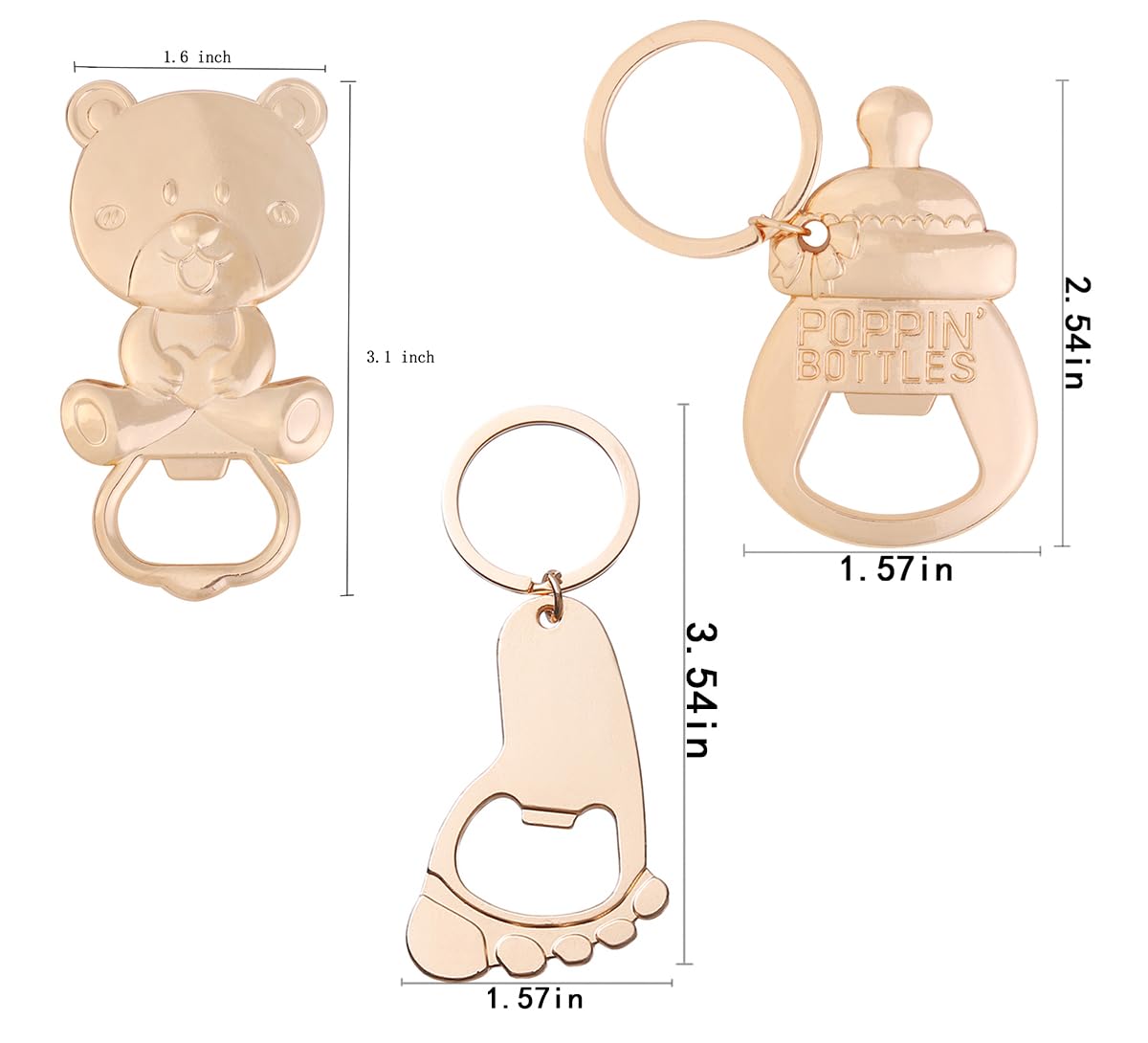 24 pcs Bear Bottle Opener Baby Shower Favors,Baby Shower Return Gifts for Guest Baby Shower Souvenir Supplies Parent to Be Party Souvenirs Gift with Exquisite Packaging Decorations (24, Blue-M)