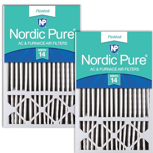 Image of Nordic Pure 16x25x5 (Actual Size: 15 3 /4 x 24 3 /4 x 4 3 /8) Honeywell /Lennox Replacement MERV 14 Air Filters 2 Pack
