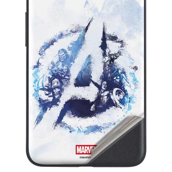 Skinit Decal Phone Skin Compatible with Google Pixel 4a 5G - Officially Licensed Marvel Avengers Blue Logo Design