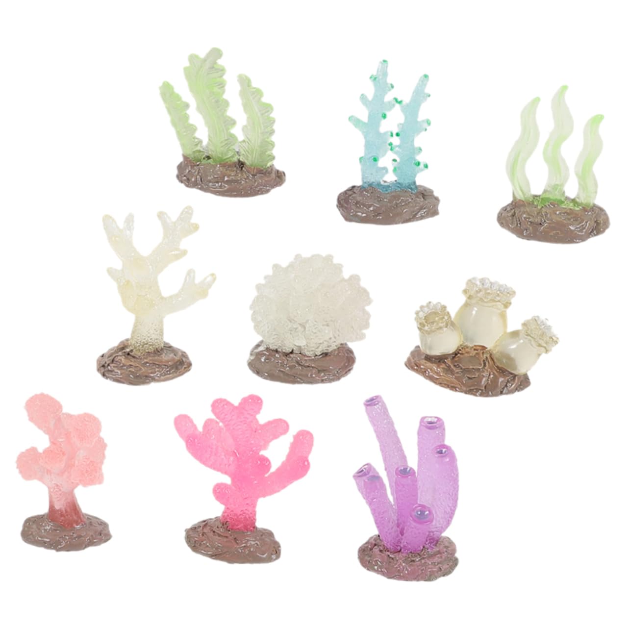 Garneck 9Pcs Glow Aquarium Coral Decorations Simulation Coral Plants for Fish Tank Night Light Aquarium Decor Vibrant Underwater Scene Enhancer Safe for Fish