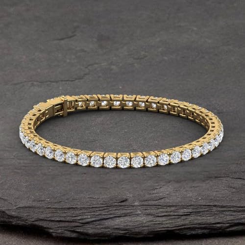 Image of 2 to 7 Carat Natural Diamond Tennis Bracelet for Women in 14K Gold (7 Inch) - IGI Certified (I1-I2 Clarity)