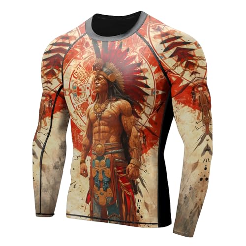 Compression Shirt 4-Way Stretch Construction, Jiu Jitsu Rash Guard Men Long Sleeve, Non See-Through Fabric